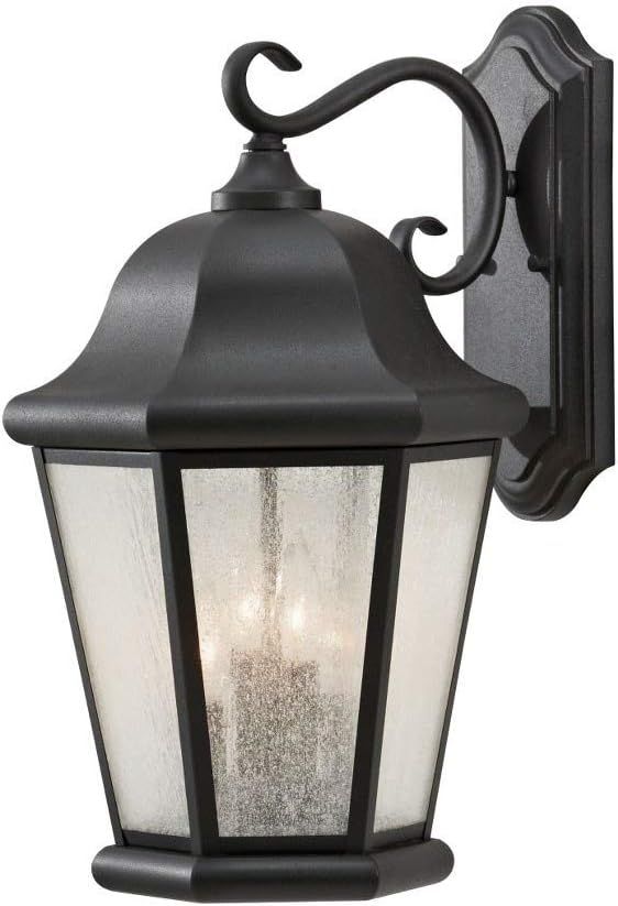 Martinsville Black Extra Large Outdoor Wall Lantern with Clear Seeded Glass