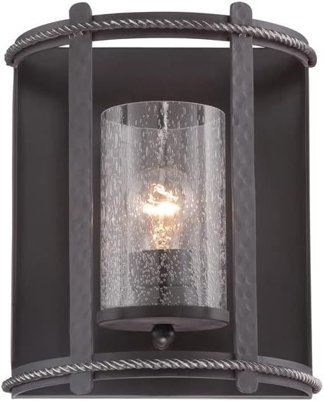 Artisan Pardo Wash Outdoor Wall Sconce with Clear Seedy Glass