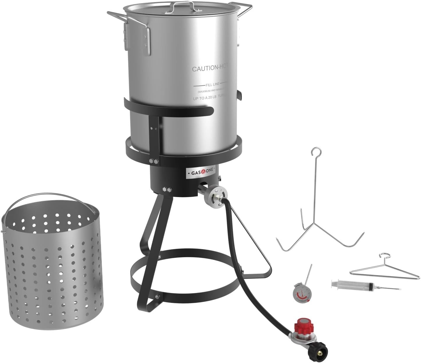 30 Qt Stainless Steel Outdoor Turkey Fryer with Propane Burner