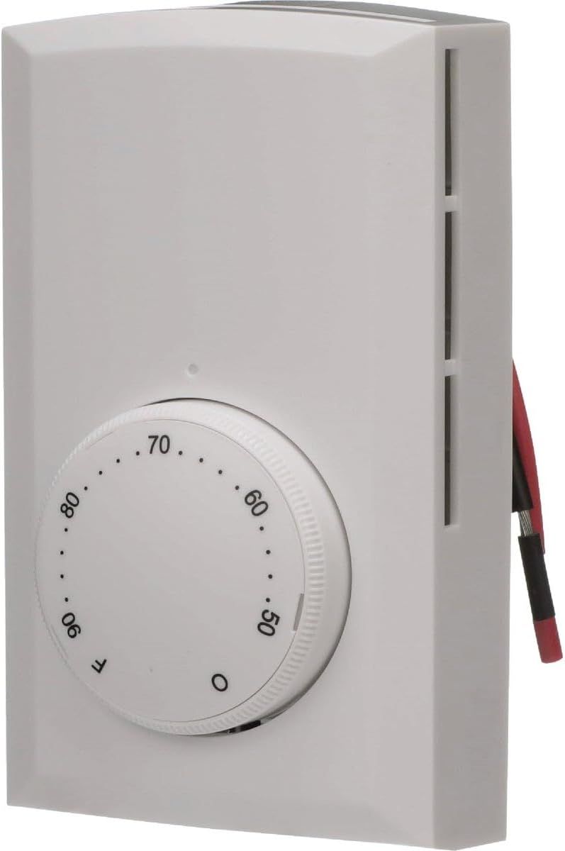 White Double Pole Mechanical Wall Thermostat for Electric Heaters