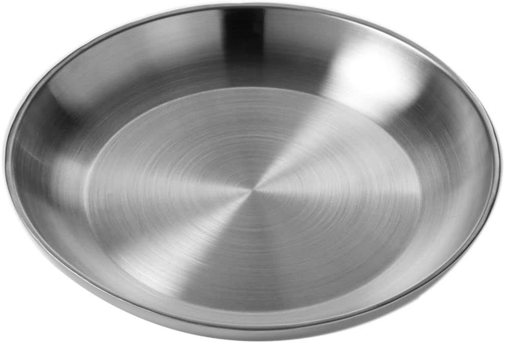 14" Round Silver Stainless Steel Seafood Tray