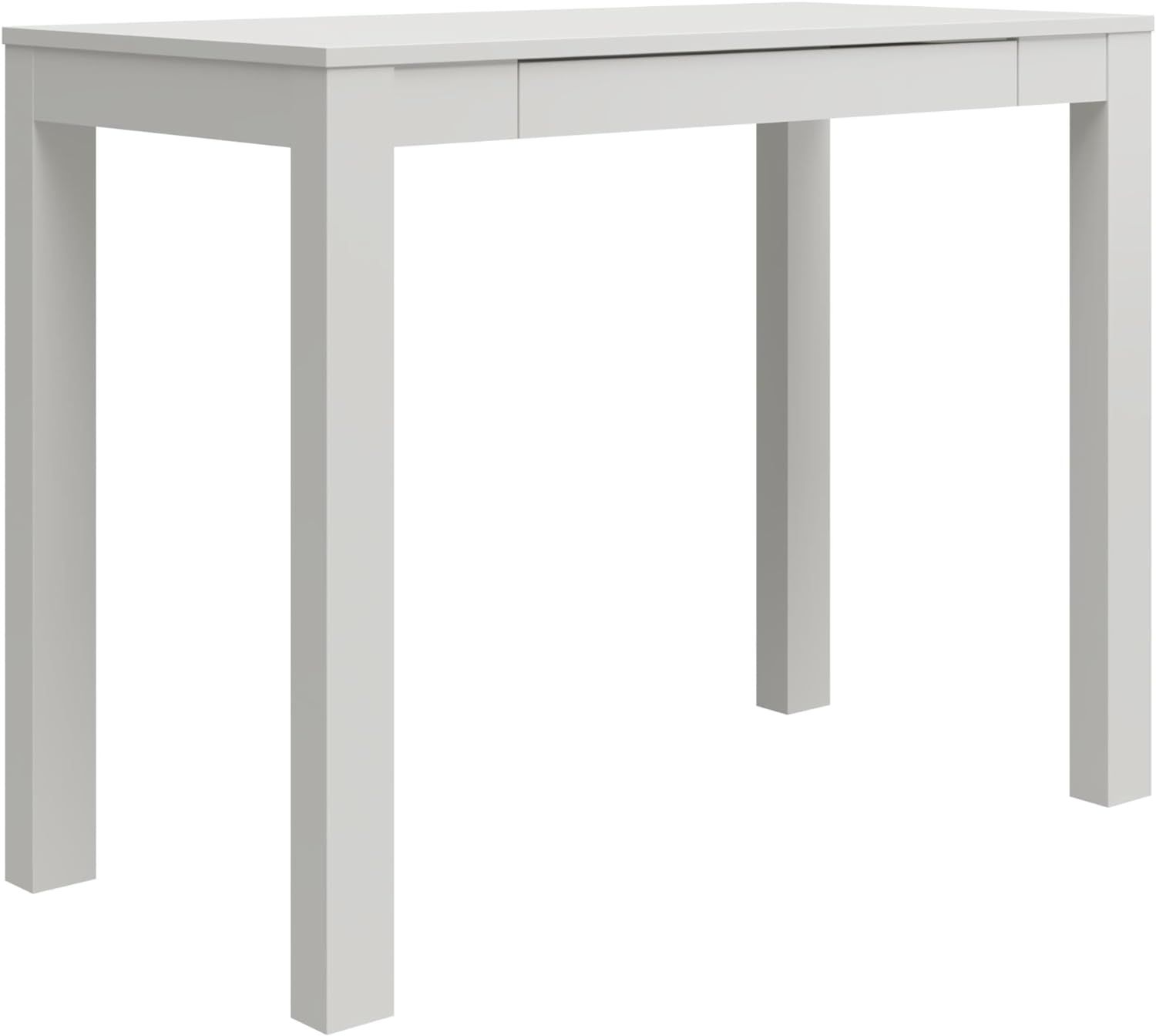 Parsons White Engineered Wood Small Computer Desk with Drawer