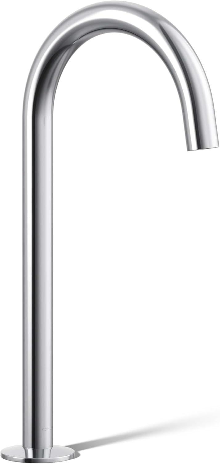 Polished Chrome Modern Sink Faucet Spout with Laminar Flow Aerator