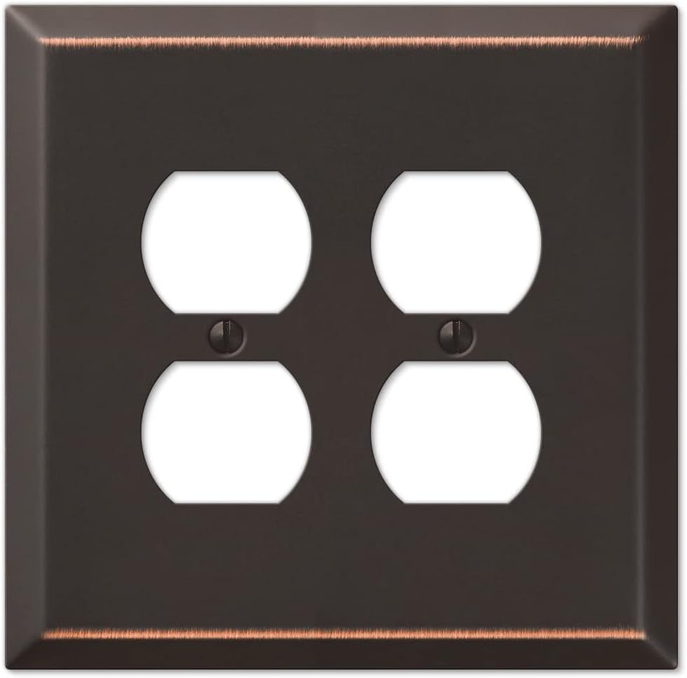 Oversized Aged Bronze Double Duplex Steel Wallplate