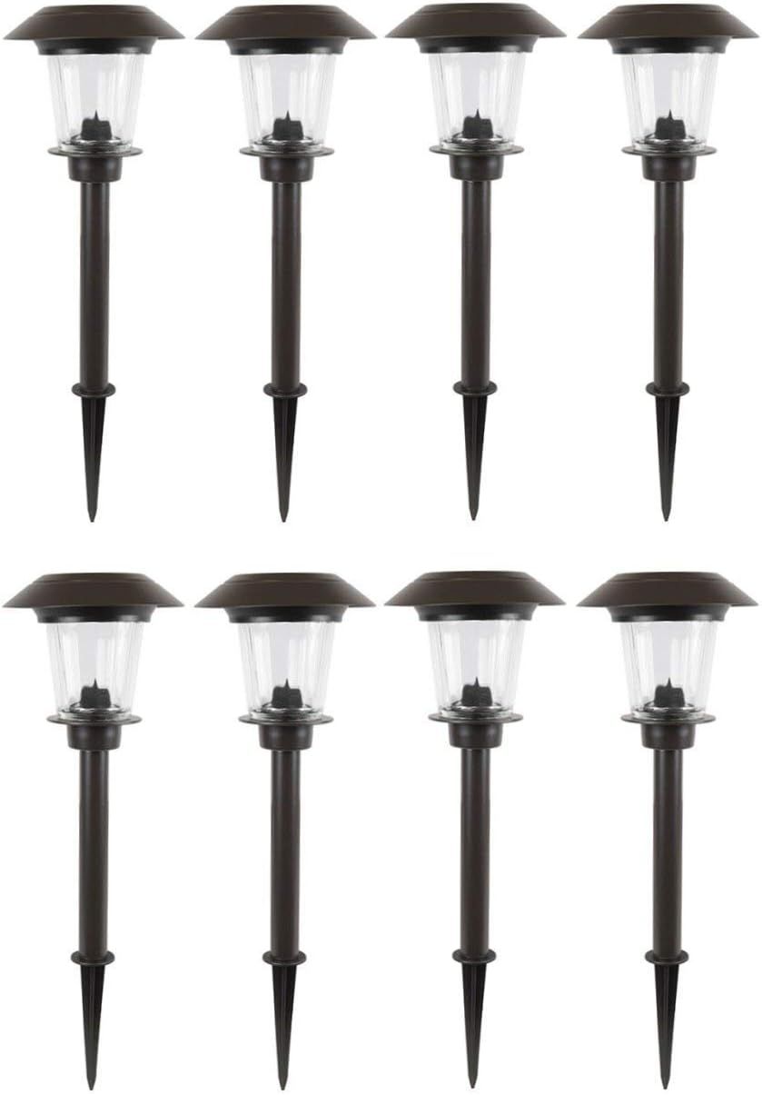 Oil-Rubbed Bronze LED Pathway Lights with Crystal Glass Lens, 8-Pack