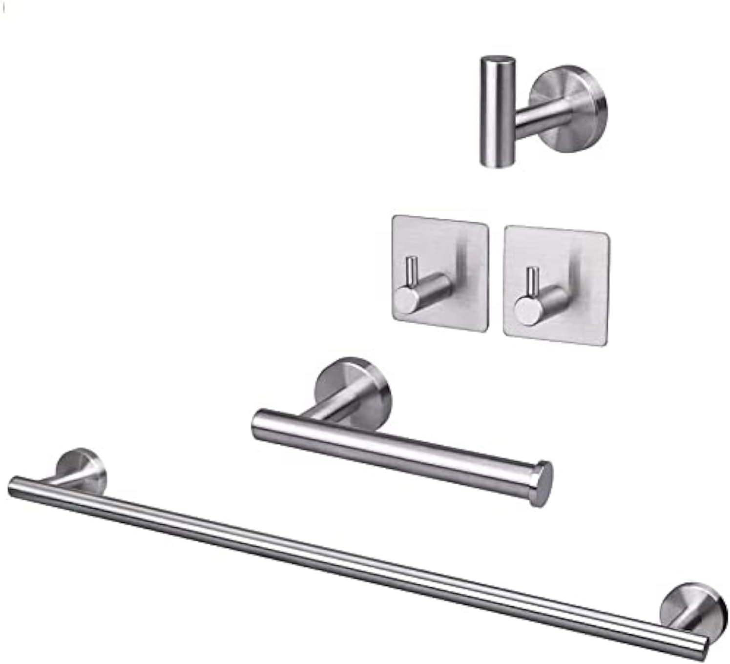 Brushed Nickel Stainless Steel 5-Piece Bathroom Hardware Set