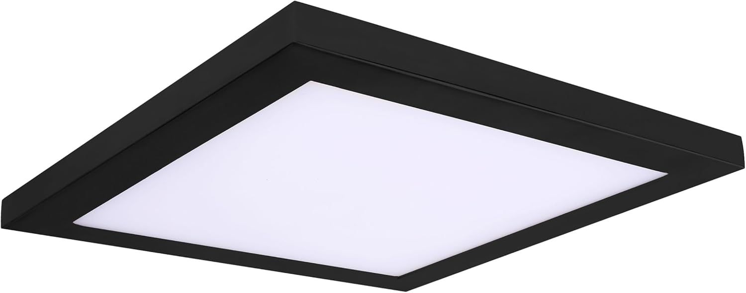 13" Black Square LED Flush Mount Ceiling Light