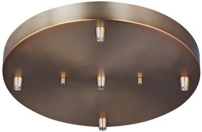 Towner Mid-Century Satin Brass 5-Light Cluster Pendant Canopy