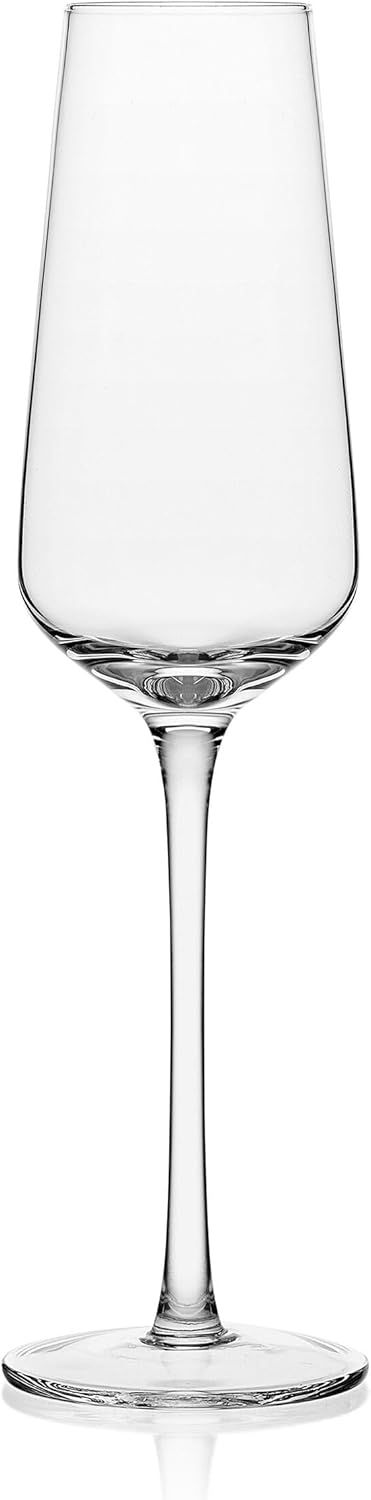 Samantha Clear Lead-Free Crystal Champagne Flutes, Set of 4, 10.5 Ounce