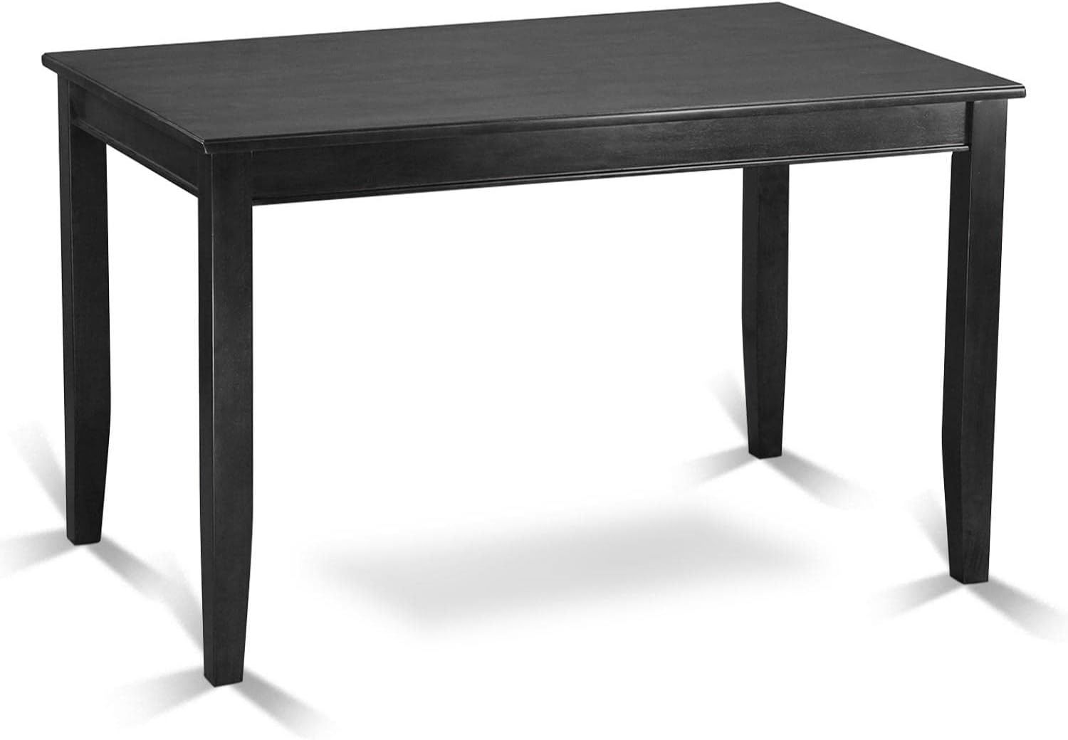 Black Rubber Wood Rectangular Counter Height Dining Table