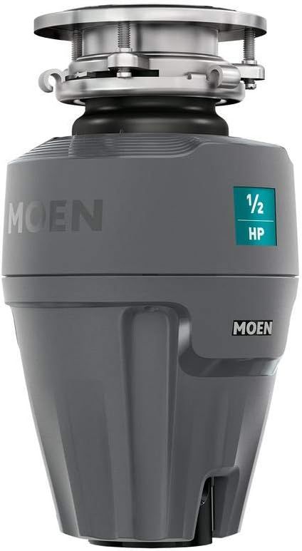 Moen 1/2 HP Continuous Feed Garbage Disposal in Black and Silver