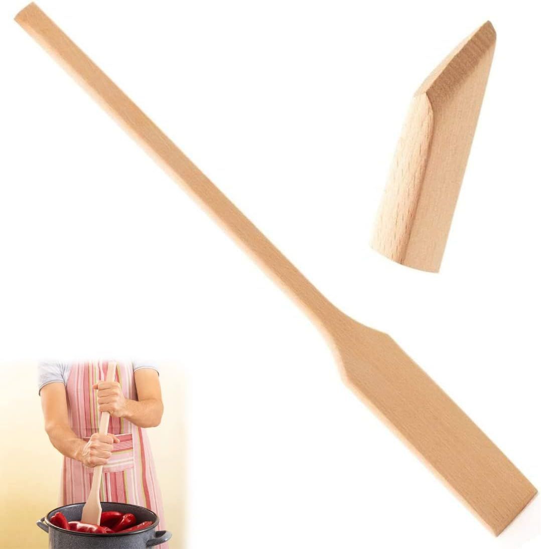 Extra Long Beech Wood Cooking Paddle for Large Pots