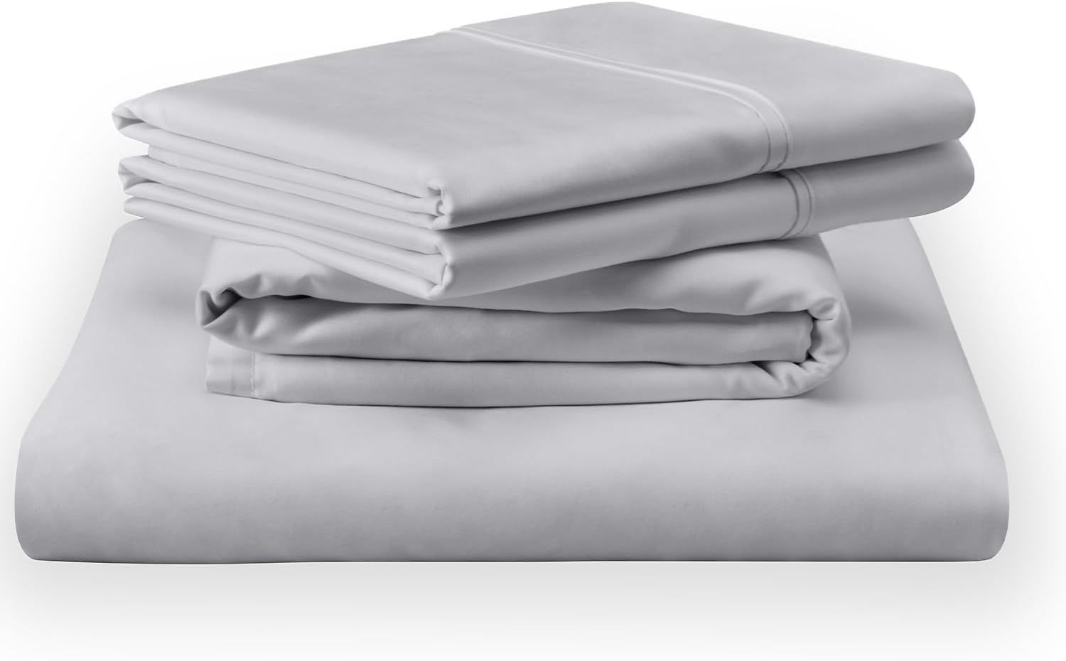 Queen Silver Mist Cotton Sheet Set with Enhanced Fit