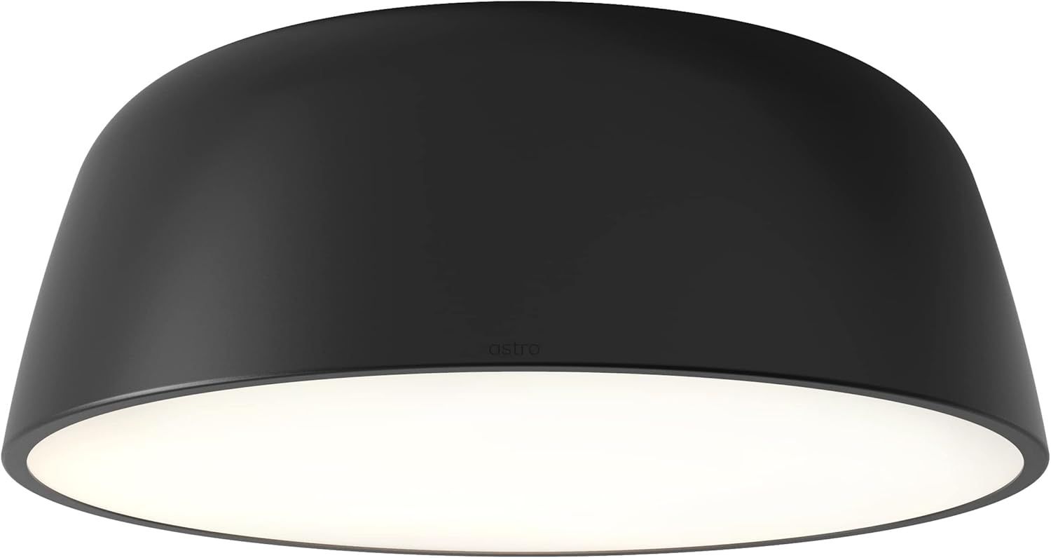 Matt Black LED Drum Flush Mount Ceiling Light