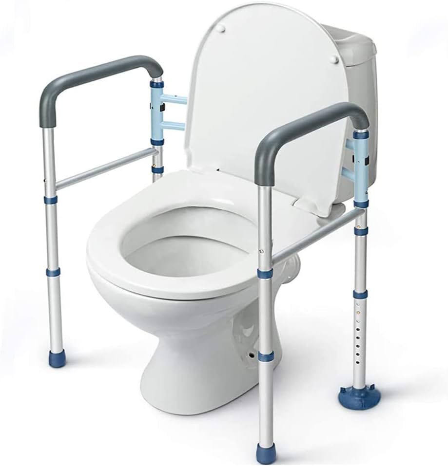 Adjustable Aluminum Freestanding Toilet Safety Rail with Suction Cups