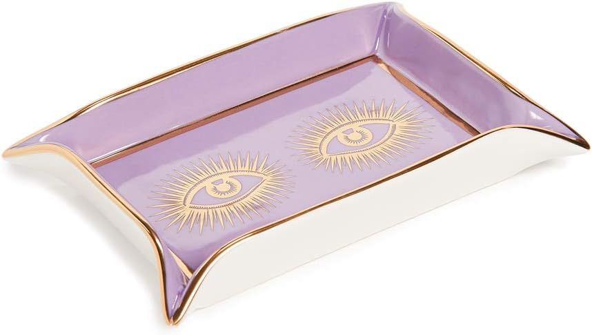 Amethyst Eyes Porcelain Valet Tray with 24-Karat Gold Accents