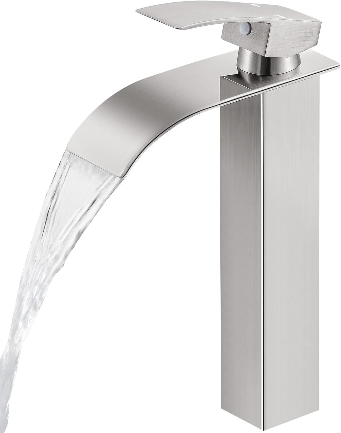 Brushed Nickel Single Handle Waterfall Vessel Sink Faucet