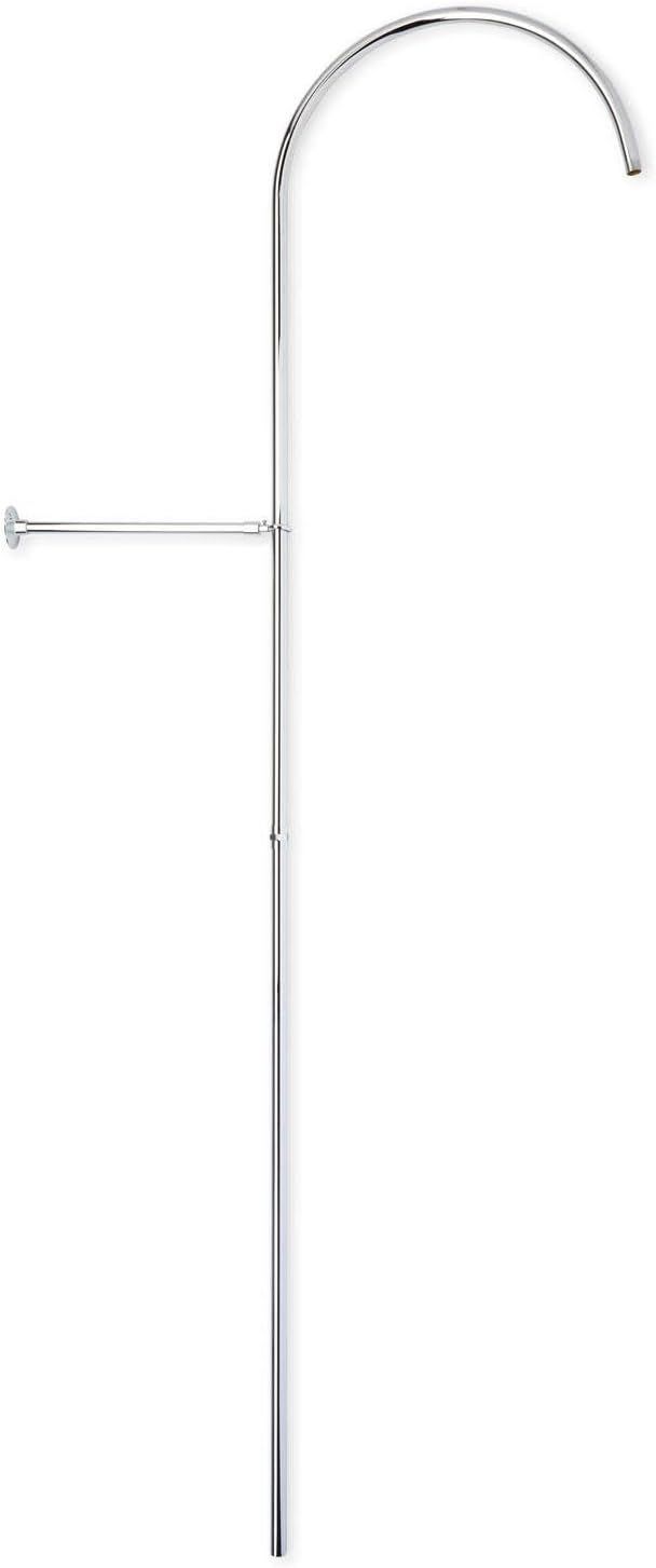 78" Chrome Shower Riser Pipe with 18" Arching Arm