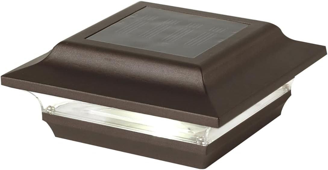 Bronze Aluminum LED Solar Post Cap Light