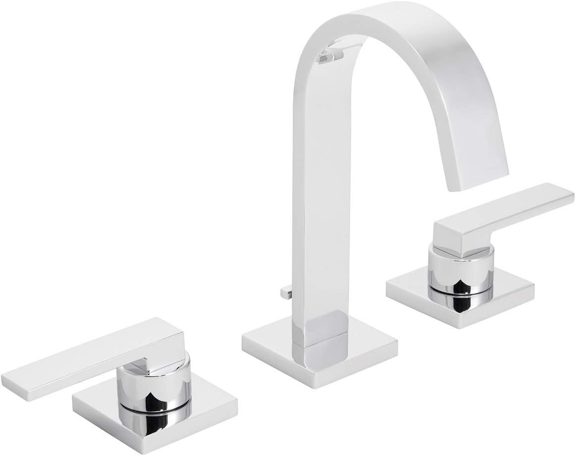 Lura Modern Polished Chrome Widespread Bathroom Faucet