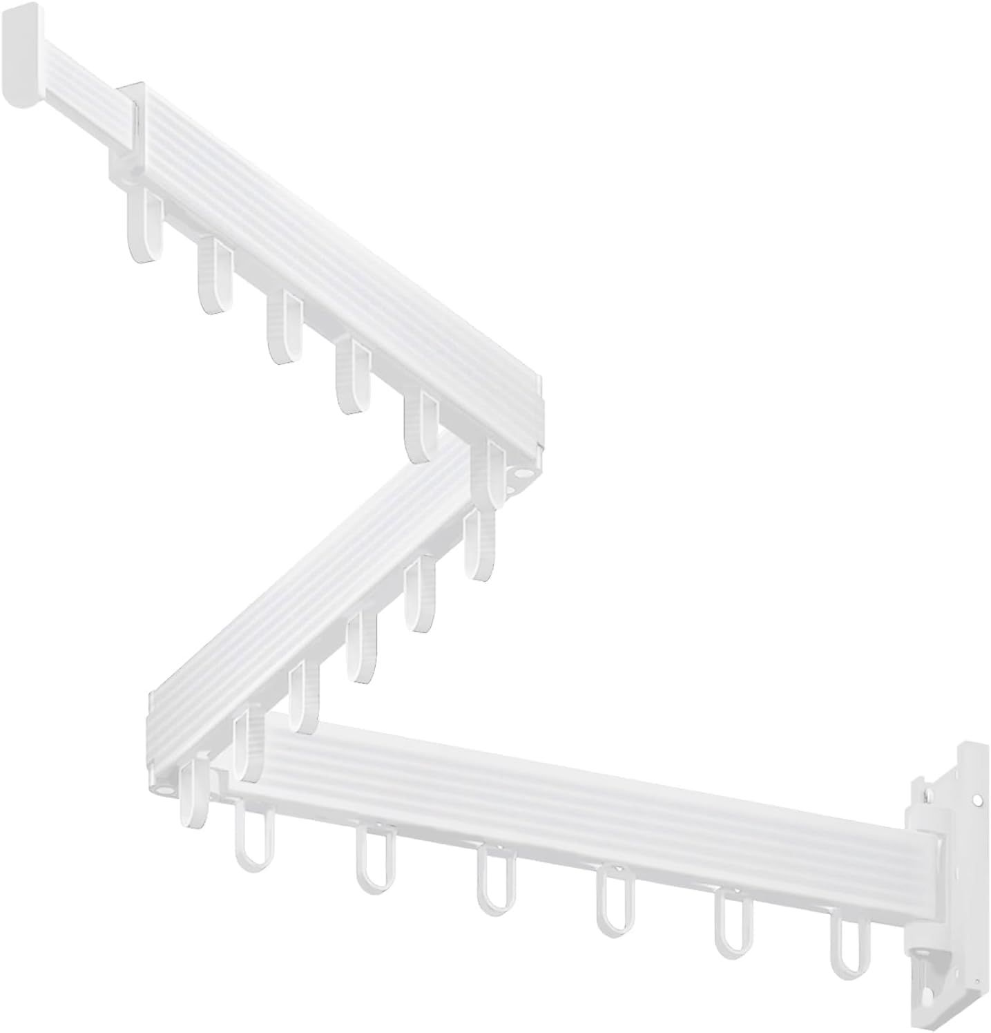 White Aluminum Wall-Mounted Tri-Folding Drying Rack