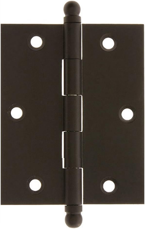 2-1/2 x 2 Inch Black Aluminum Cabinet Hinges, Pair