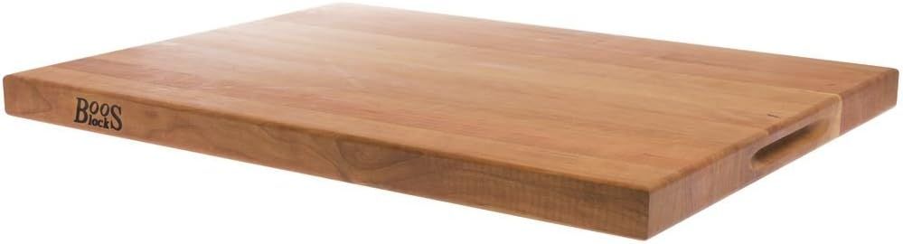 Cherry Wood Rectangular Cutting Board with Handle, 24"