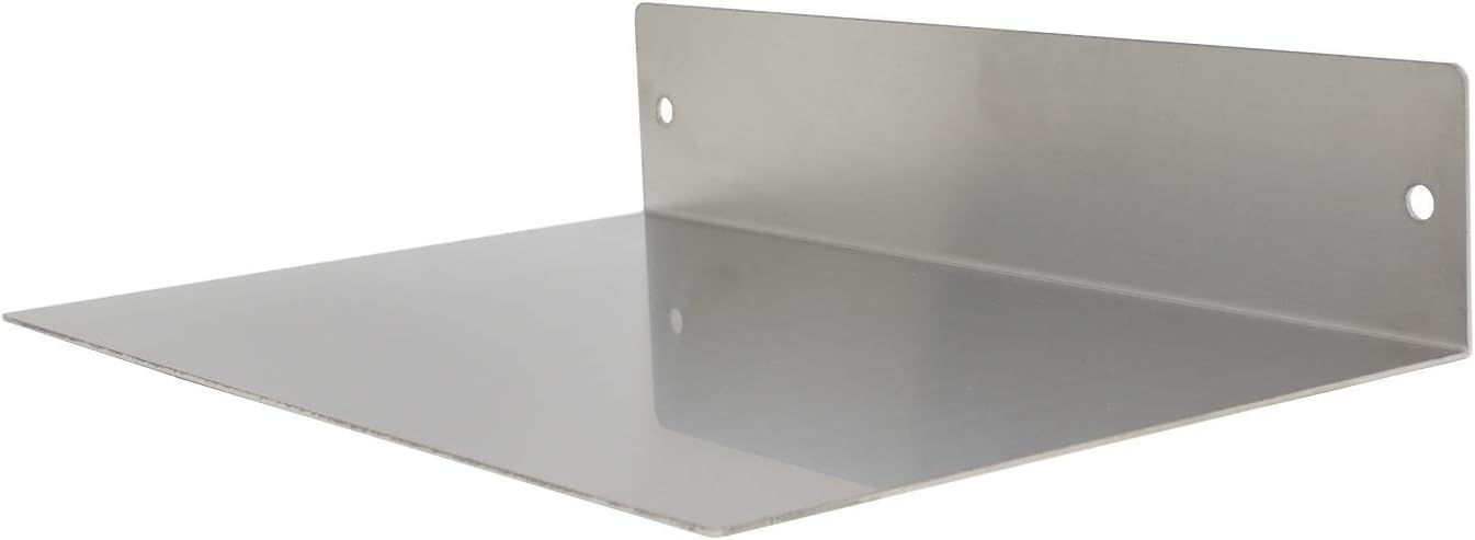 Brushed Stainless Steel 8" x 12" Modern Floating Wall Shelf