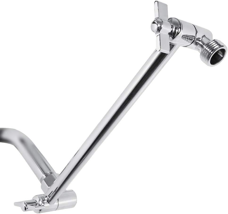 Adjustable Chrome Ceiling Shower Arm with Solid Brass Construction