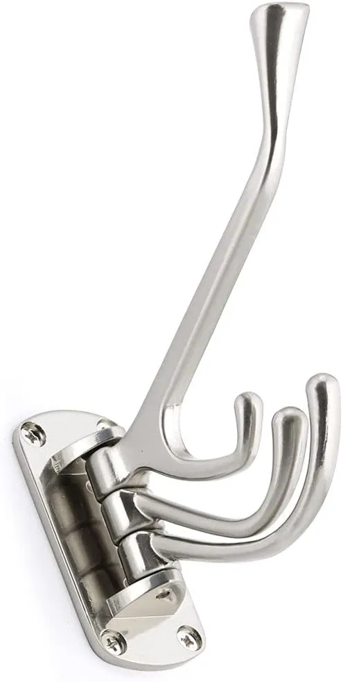 Brushed Nickel Triple Utility Swivel Hook