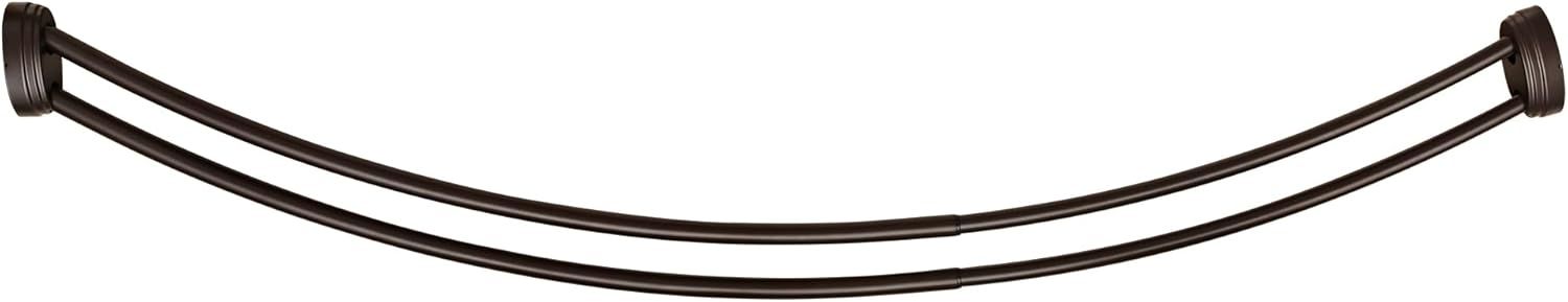 Bronze Wall Mounted Double Curved Aluminum Shower Rod