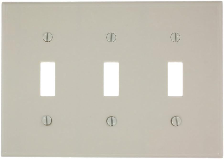 Light Almond 3-Gang Toggle Plastic Wall Plate