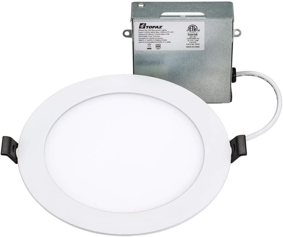 Topaz White Aluminum 6-Inch LED Slim Fit Recessed Downlight