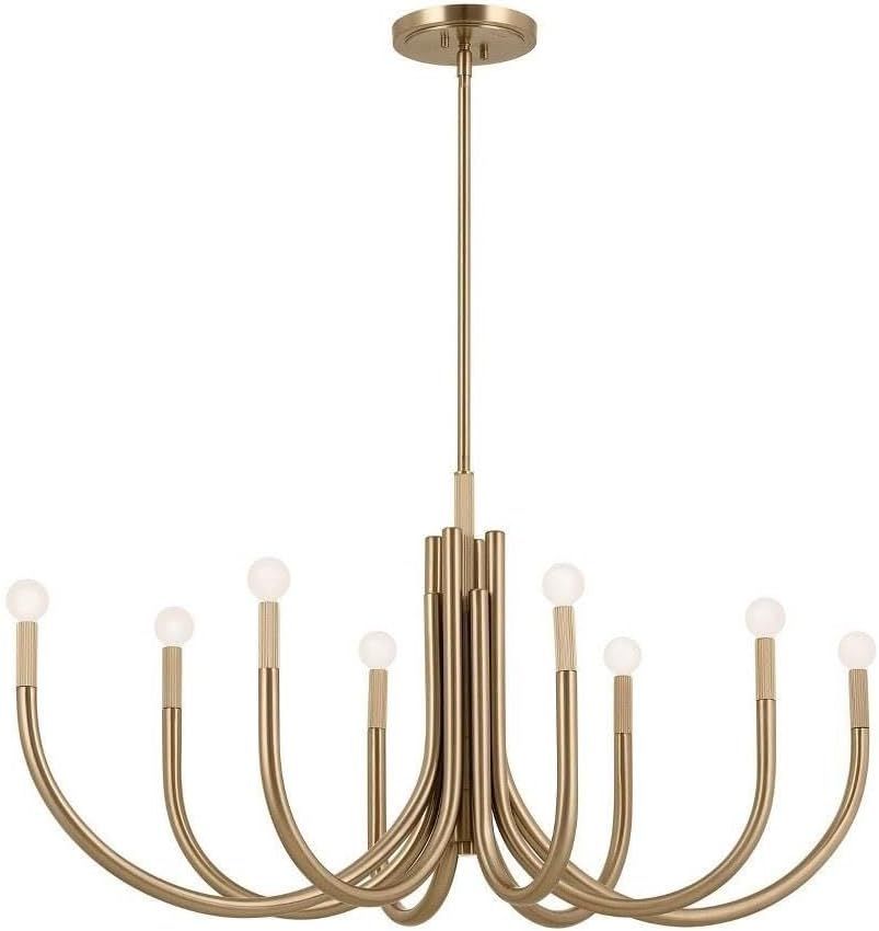 Champagne Bronze 8-Light Oval Candle Chandelier