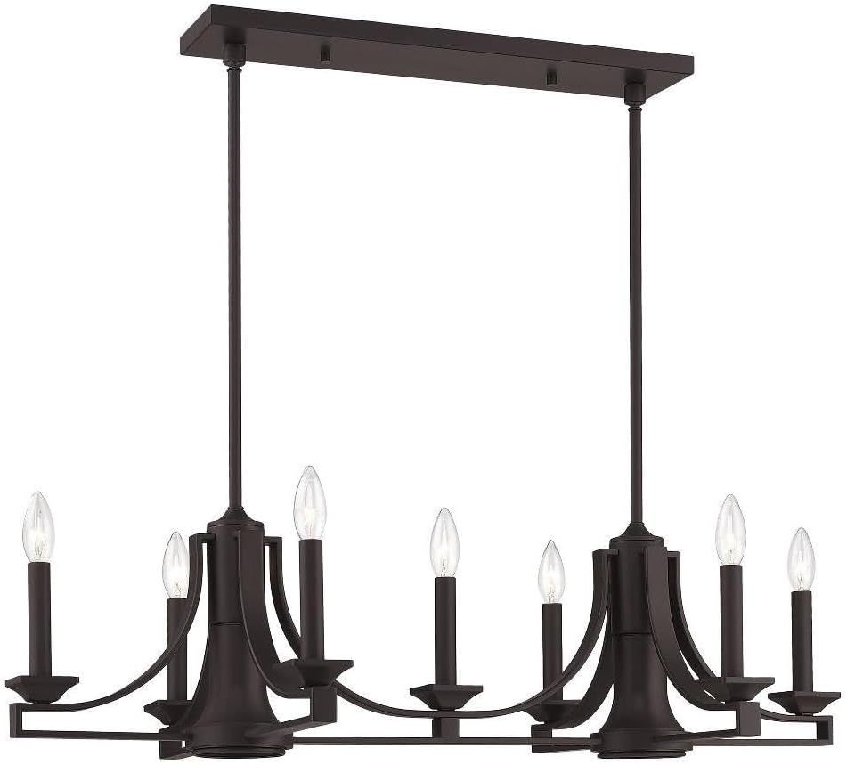 Modern Transitional Bronze Steel 9-Light Indoor Chandelier
