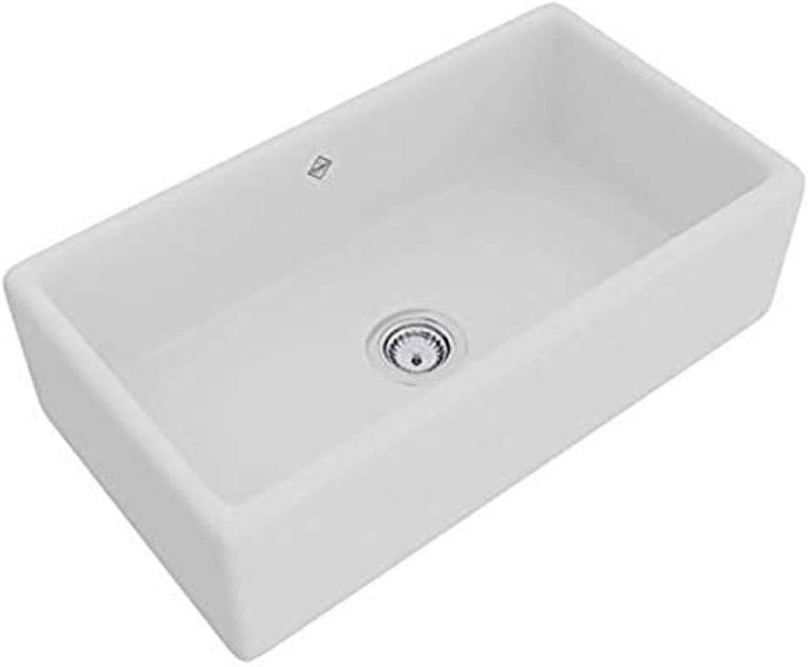 Lancaster 33" White Fireclay Farmhouse Apron Sink