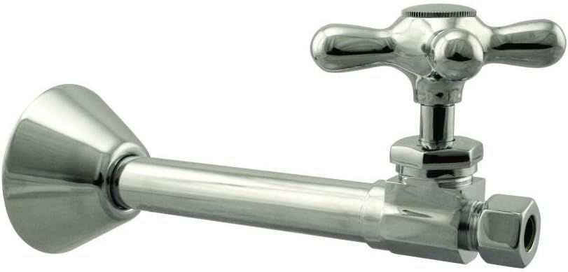 Polished Nickel Cross Handle Straight Stop Valve