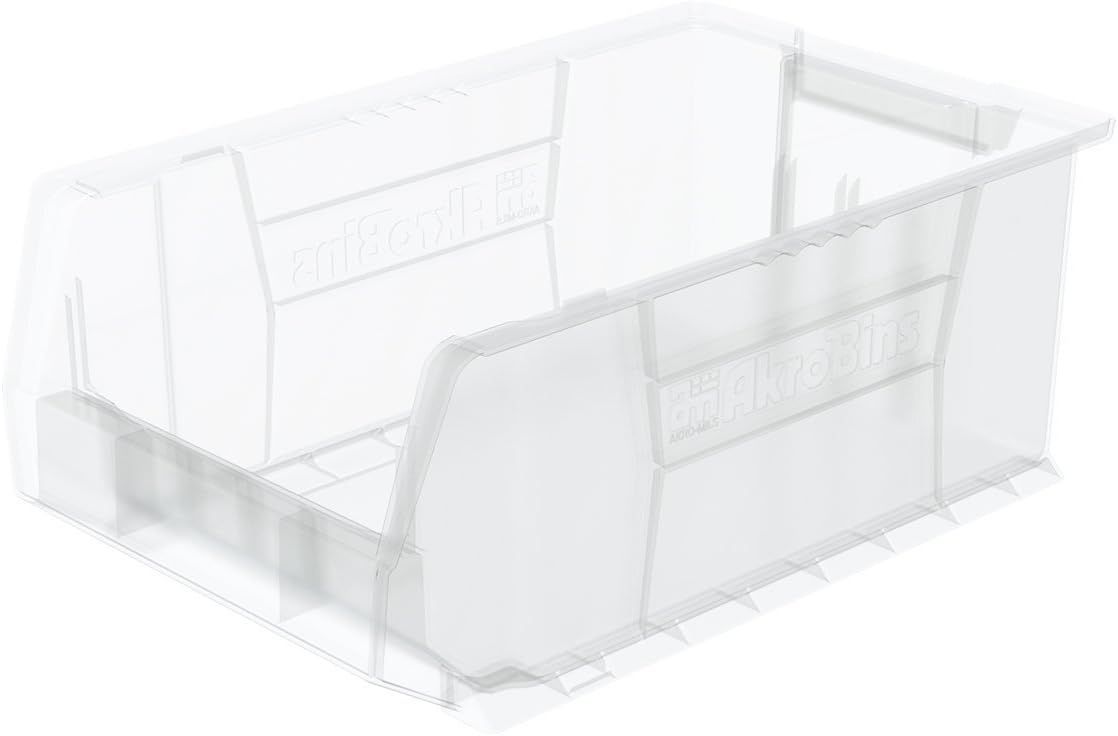 Clear Plastic Stackable Storage Bin with Dividers