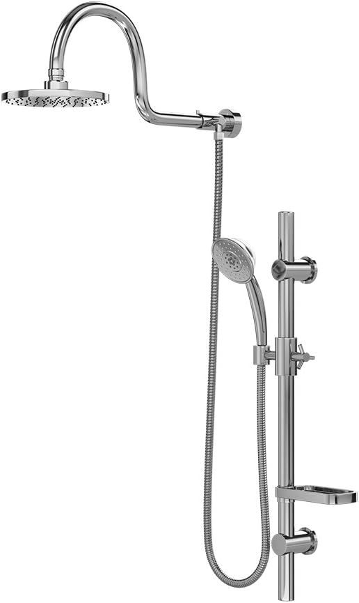 Polished Chrome Adjustable Wall Mounted Shower System