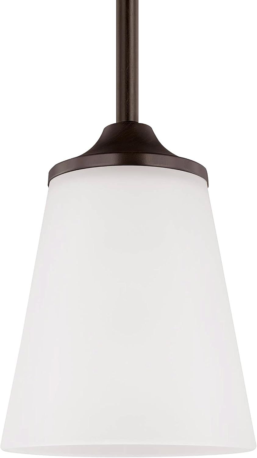 Burnt Sienna Mini Pendant Light with Satin Etched Glass Shade