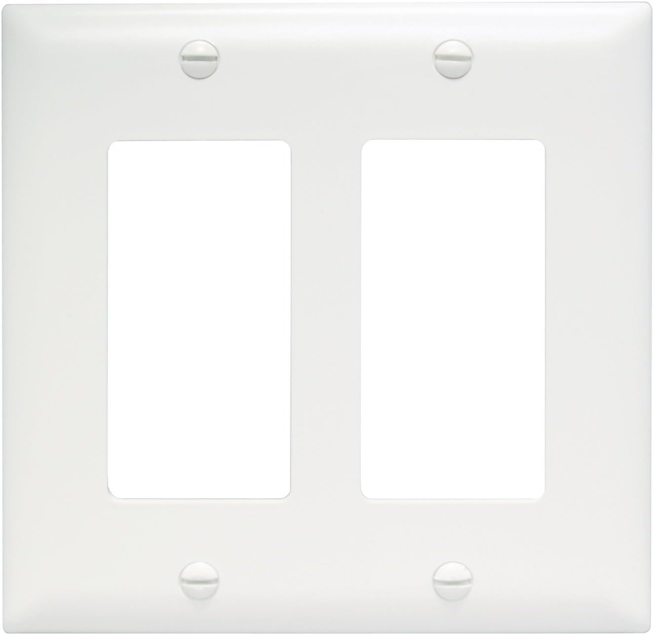 White 2-Gang Nylon Wall Plate Faceplate