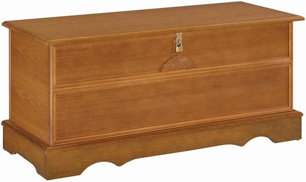 Natural Honey Cedar Wood Storage Chest with Sunflower Trim