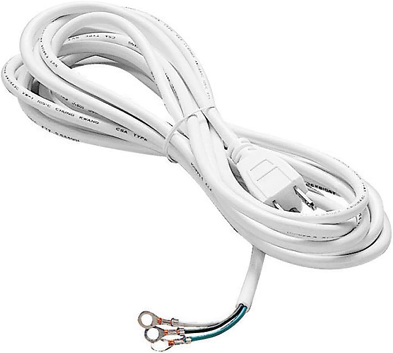 White 15FT 3-Wire SVT Power Cord with Ground Plug