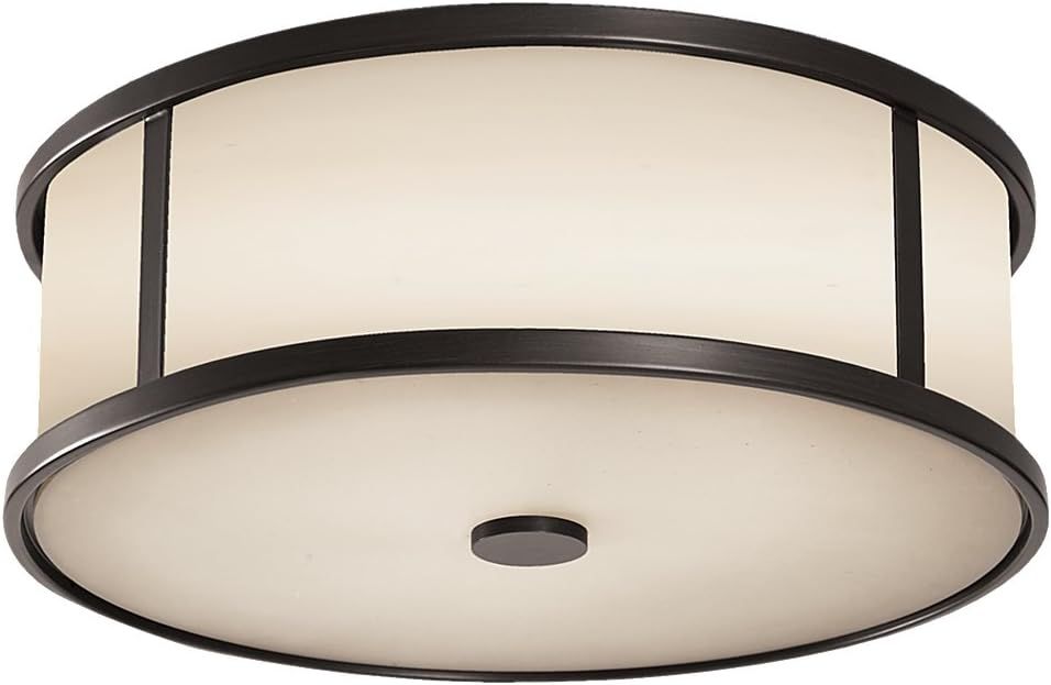Espresso Finish Dakota Drum Ceiling Light with White Opal Glass