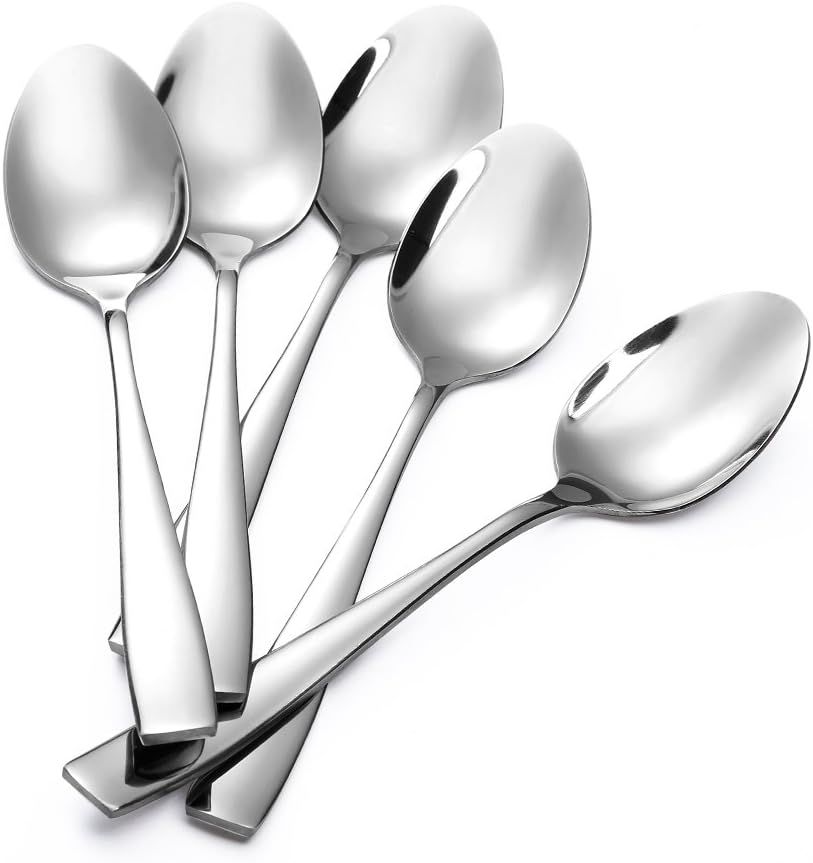 Eslite 12-Piece Heavy Duty Stainless Steel Dinner Spoons, 8 Inches