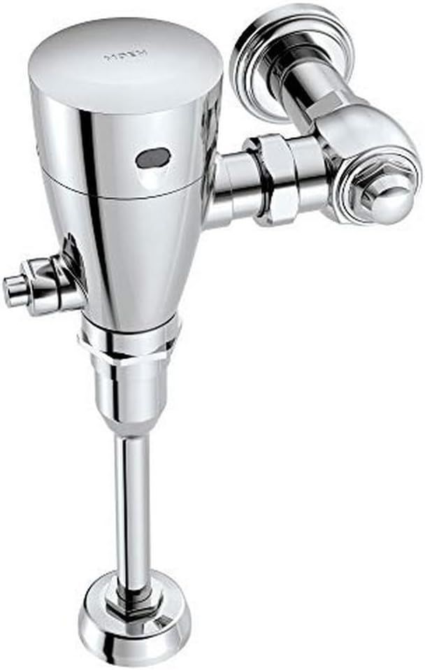 Chrome Electronic Sensor-Operated Urinal Flush Valve with Vandal-Resistant Features