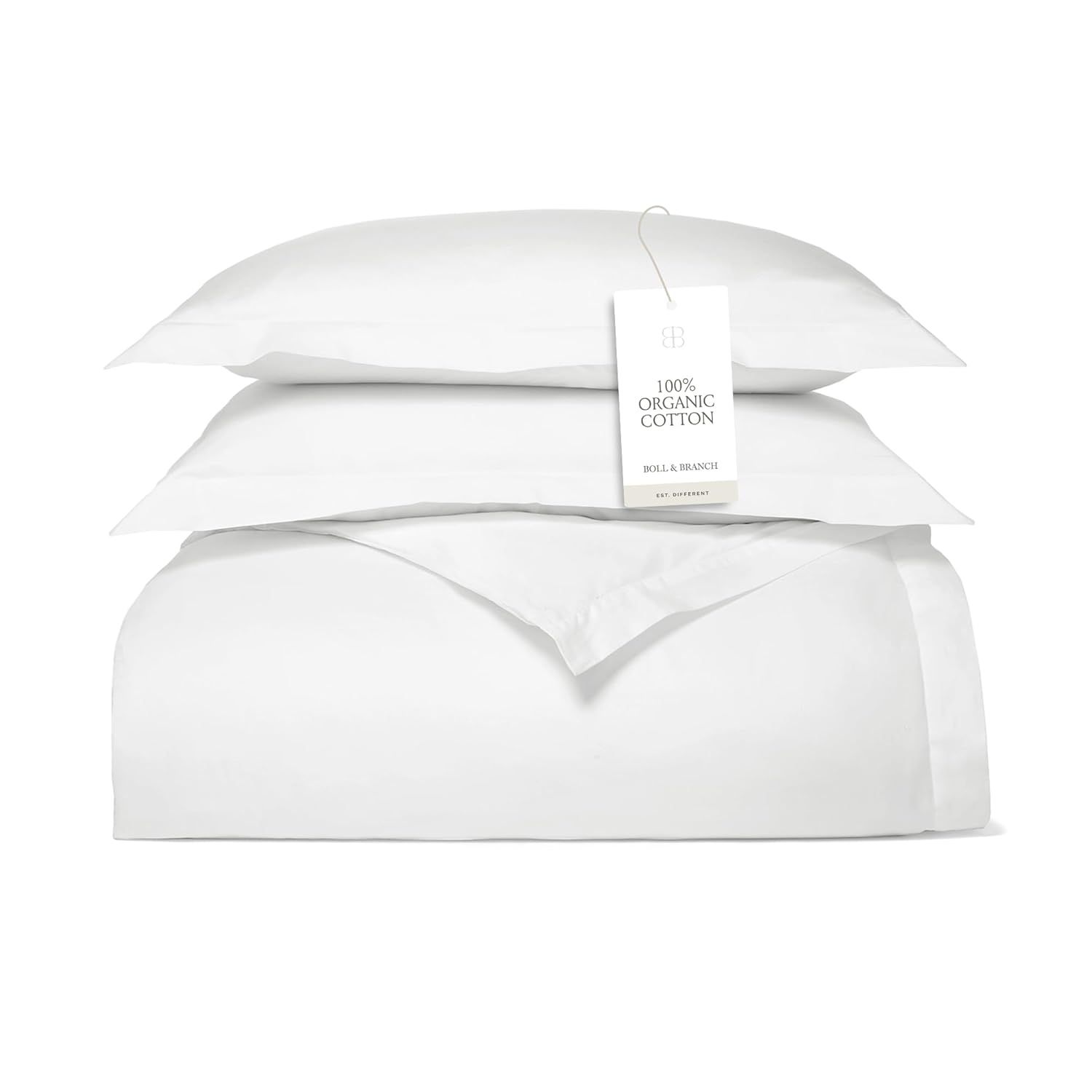 Luxurious Full/Queen White Organic Cotton Duvet Set