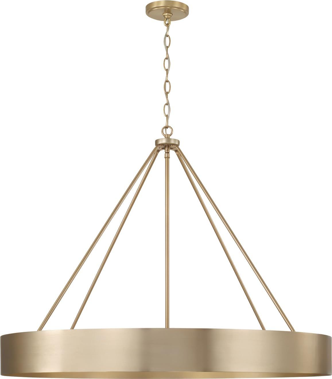 Matte Brass 6-Light Cylindrical Chandelier