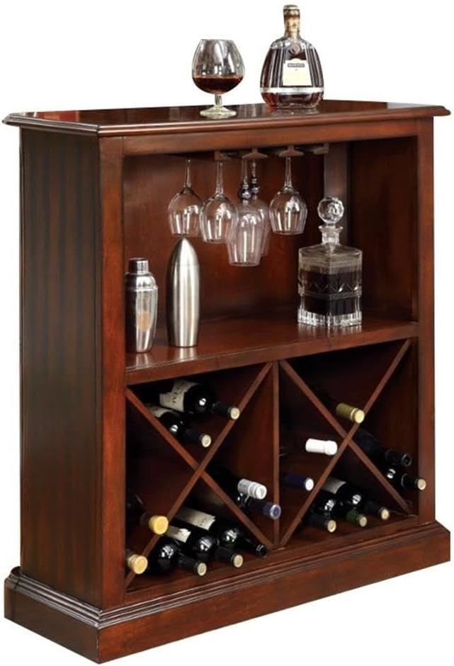 Myron Dark Cherry Solid Wood Multi Storage Wine Rack