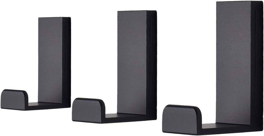 Black Aluminum Wall Mounted Adjustable Hooks Set